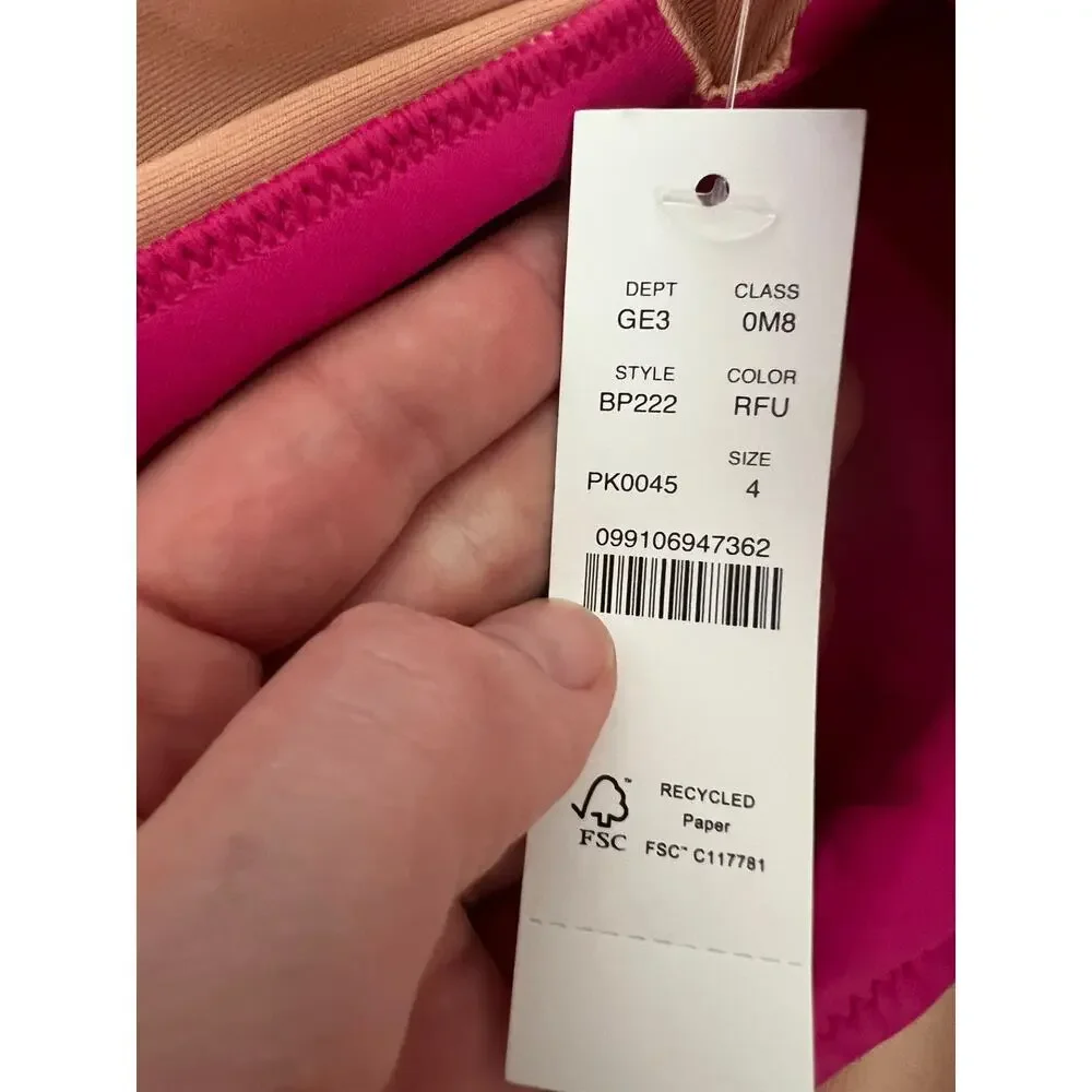 NWT J. Crew Pink Fushia One Piece Swim Suit Ruched Ruffle V Neck Women's 4 - Picture 6 of 9